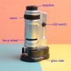 Microscope Accessories Kit 20X-40X Zoom Handheld Microscope, with 1 LED Light Microscope Slides (Color : Silver) view 2