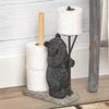 BLACK FOREST DECOR Bear Storage Toilet Paper Holder  Polyresin Bathroom Organizer with Stone-Finish Base, 12.5" W x 5" D x 18.5" H view 1