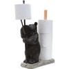 BLACK FOREST DECOR Bear Storage Toilet Paper Holder  Polyresin Bathroom Organizer with Stone-Finish Base, 12.5" W x 5" D x 18.5" H view 4