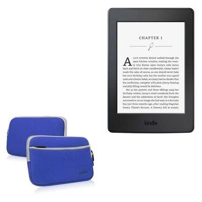 BoxWave Case Compatible with Kindle Paperwhite (1st Gen 2012) - SoftSuit with Pocket, Soft Pouch Neoprene Cover Sleeve Zipper Pocket - Super Blue
