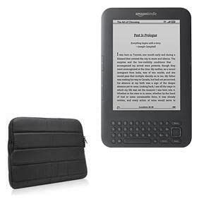 BoxWave Case Compatible with Kindle (3rd Gen 2010) - Polar Jacket, Puffy Padded Material Zip Up Sleeve Pouch - Jet Black