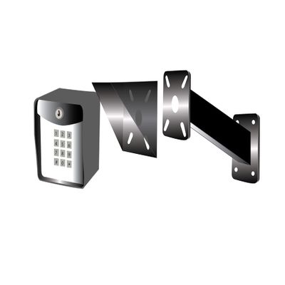 LA Ornamental Aluminum Universal Pad Mount Gate Opener Access Control Keypads 2" x 2" Heavy wall Aluminum 14" in length, Hood Cover Protector 6" x 6", AAS Ridge Gate Keypad 14-500 (Black)
