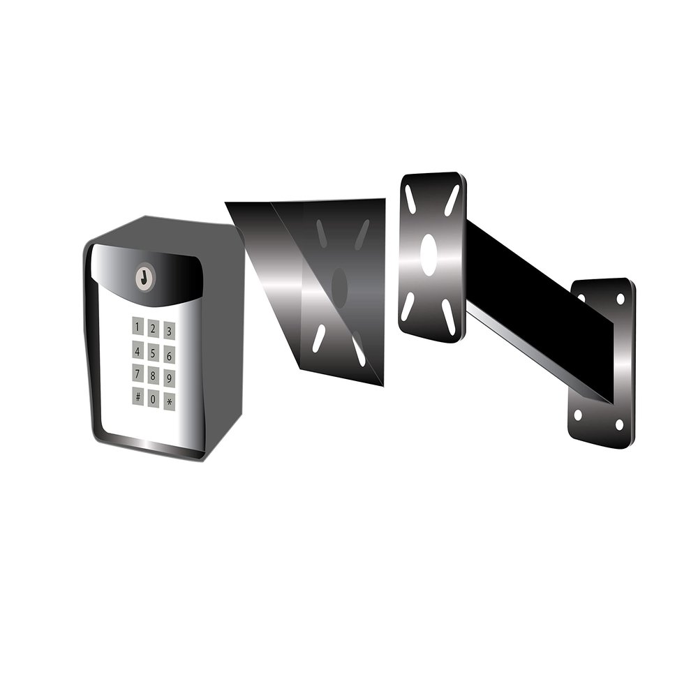 LA Ornamental Aluminum Universal Pad Mount Gate Opener Access Control Keypads 2" x 2" Heavy wall Aluminum 14" in length, Hood Cover Protector 6" x 6", AAS Ridge Gate Keypad 14-500 (Black)