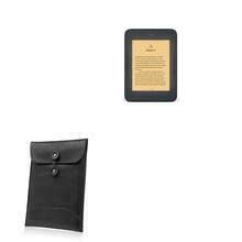 BoxWave Case Compatible with Barnes & Noble Nook GlowLight 3 - Nero Leather Envelope, Leather Wallet Style Flip Cover