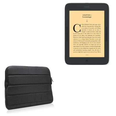 BoxWave Case Compatible with Barnes & Noble Nook Glowlight Plus (7.8 in) (Case Polar Jacket, Puffy Padded Material Zip Up Sleeve Pouch - Jet Black