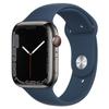 Apple Watch Series 7 (GPS + Cellular 45mm) Graphite Stainless Steel Case with Abyss Blue Sport Band (Renewed) view 1