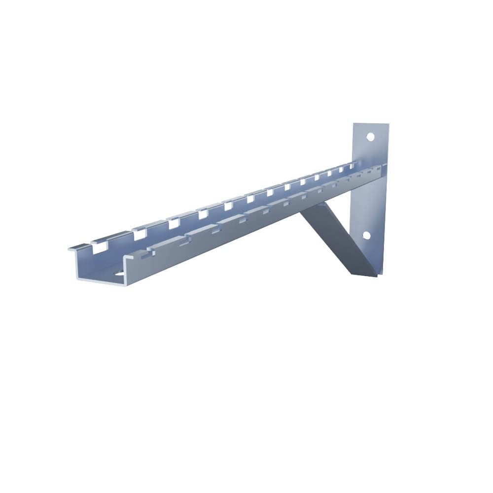 Electro Zinc Plated Wire Mesh Cable Tray Bracket, Silver Steel, Triangle, Wall Mount, 600mm, 2 Pack