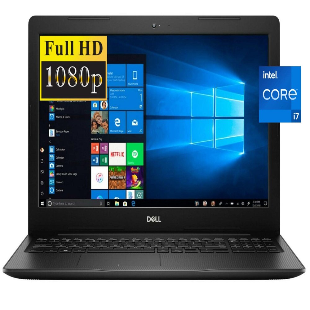 Dell 2022 Inspiron 15 3000 Laptop, 15.6" Full HD 1080P Display, 10th Gen Intel Core i7-1065G7 Quad-Core Processor, 16GB RAM, 512GB SSD, Webcam, HDMI, Wi-Fi, Windows 10, Black