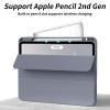 Aoub New iPad Pro 12.9 Case 6th Generation 2022 / 5th Gen 2021/ 4th Gen 2020 with Built-in Pencil Holder, Auto Wake/Sleep, Slim Stand Soft Back Shell Smart Cover for iPad Pro 12.9 Inch, Purple Gray view 3