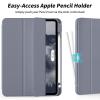 Aoub New iPad Pro 12.9 Case 6th Generation 2022 / 5th Gen 2021/ 4th Gen 2020 with Built-in Pencil Holder, Auto Wake/Sleep, Slim Stand Soft Back Shell Smart Cover for iPad Pro 12.9 Inch, Purple Gray view 4