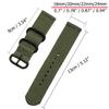 CNYMANY 24mm Universal Ballistic Watch Band, Nylon Canvas Woven Loop Replacement Strap Wristband Buckle Fastener Adjustable Closure for Smart-watch Sport Fitness Tracker - Green view 2