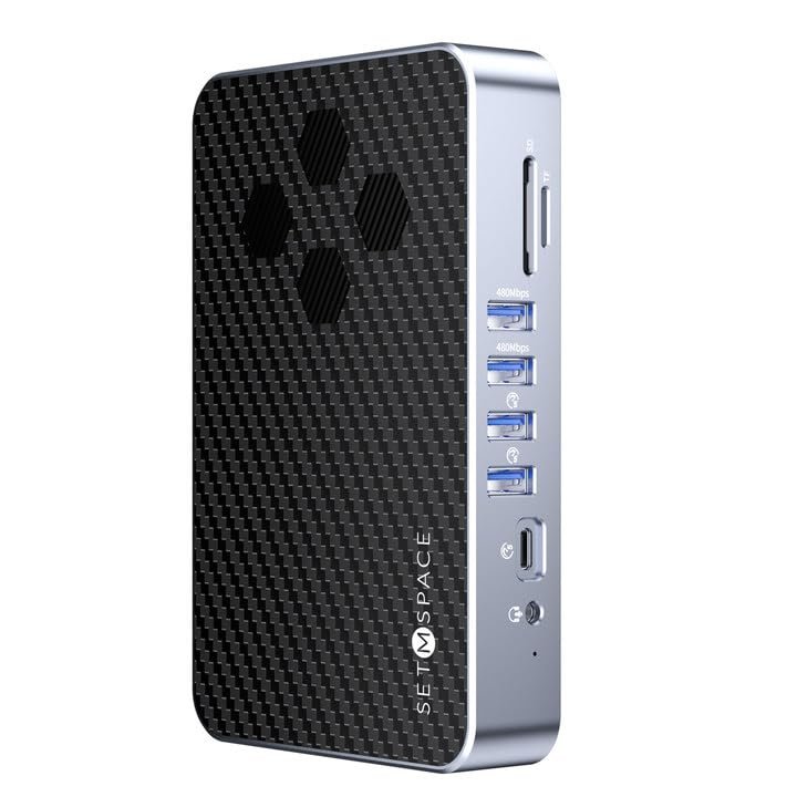 DisplayLink Docking Station with Dual Display, 2 HDMI Ports and 1 DisplayPort for Double 4K Display, Laptop 15 in 1 Docking Station with 100W PD Charging, SD/TF, 1 USB-C, 6 USB-A Ports, 3.5mm Audio