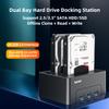 MAIWO Dual Bay Hard Drive Docking Station with Offline Clone for 2.5 3.5 Inch SATA HDD SSD, 3X USB 3.0 Hub Extension, 48TB Capacity, External Hard Drive Duplicator Cloner Copier view 2