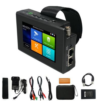 IP Camera Tester, WANLUTECH 4K IP CVBS CVI TVI AHD 4 inch Touchscreen CCTV Test Monitor with PoE/IP discovery/RJ45 Cable Test/PTZ Control(IPC-1800ADH Plus)