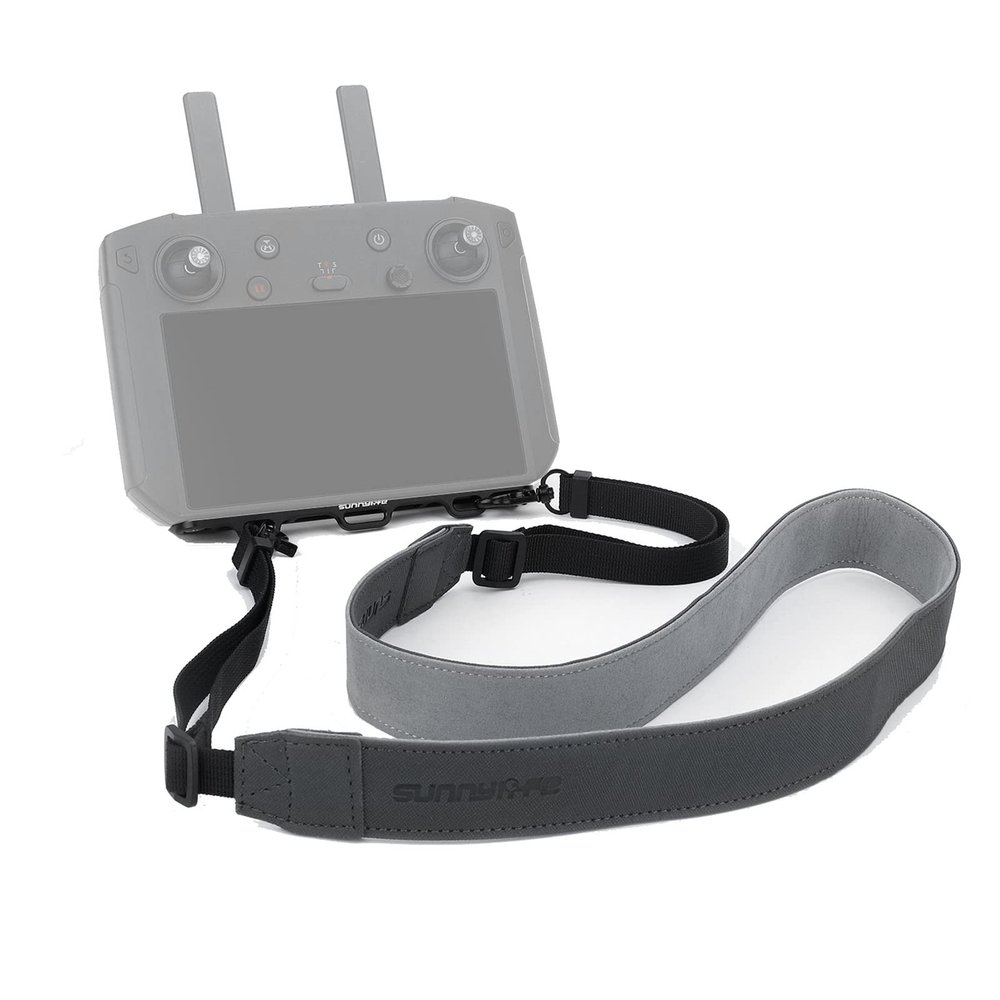Ngaantyun Neck Strap for DJI Mavic 3/Air 2S Smart Controller Mavic 2/Mini 2 RC Pro Accessories PU Leather Shoulder Lanyard with CNC Aluminum Alloy 3 Hook Mount