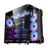 Gaming pc Case ATX Computer Game mid Tower 3.0 USB Tempered Glass Panel with 10PCS ARGB Fans Control Remote Black view 1