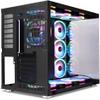 Gaming pc Case ATX Computer Game mid Tower 3.0 USB Tempered Glass Panel with 10PCS ARGB Fans Control Remote Black view 3