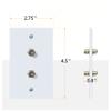 Newhouse Hardware 2-Port TV Cable Wall Plate, F Connector, for Coax Cable, Double Gang Video Wall Jack, 5-Pack, White view 2