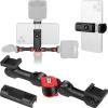 ChromLives Universal Camera Handle Grip + Dual Cold Shoe Mount Adapter with Phone Clip,Super Phone Vlog Accessory view 2