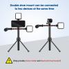 ChromLives Universal Camera Handle Grip + Dual Cold Shoe Mount Adapter with Phone Clip,Super Phone Vlog Accessory view 3