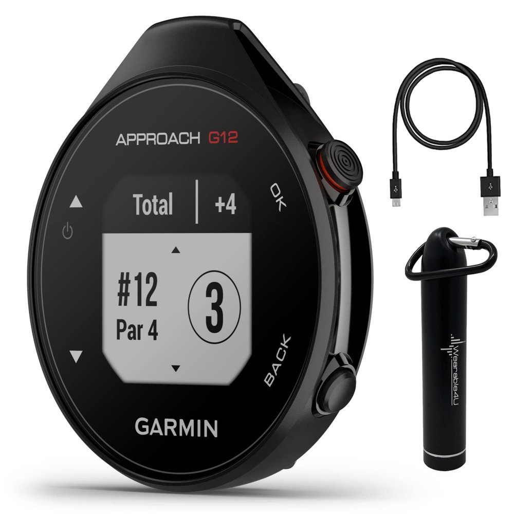 Wearable4U - Garmin Approach G12 Premium GPS Golf Watch with e-Power Bundle