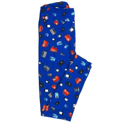 Lularoe One Size OS Console Radios Clock Radio Stereo AM FM Blue Black White Green Red OS-4397-B Buttery Soft Leggings fits Adults 2-10