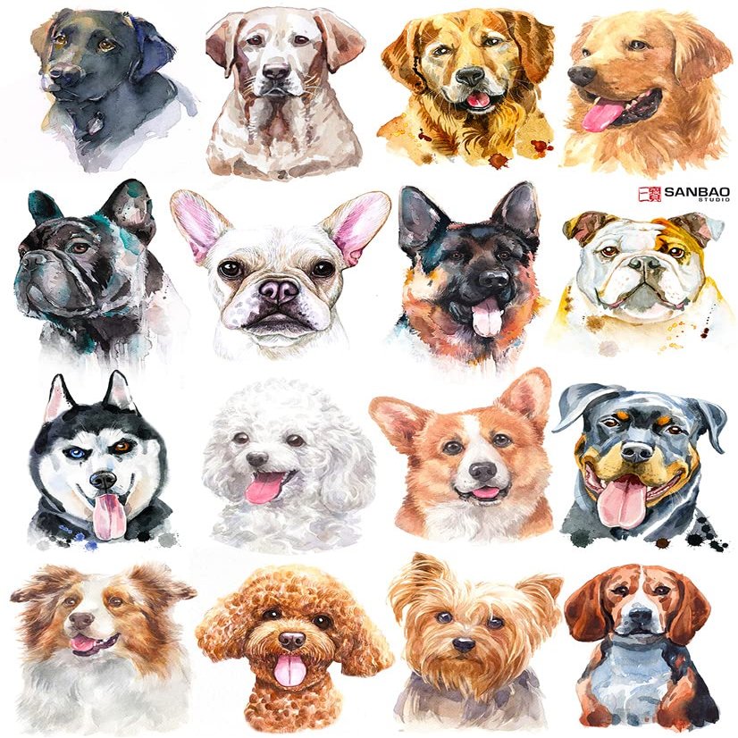 Ceramic Decals - Overglaze - Enamel Decal - Dogs
