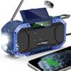 Emergency Radio Waterproof Bluetooth Speaker,Portable Digital AM FM Radio with Flashlight,Reading Lamp,Hand Crank NOAA Weather Radio with Solar Panel,5000mAH Cell Phone Charger,Emergency Survival Kit view 3