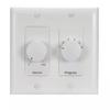 Lowell CS650-DW 50W Mono Volume Control and Program Selector Switch with 1 and 2-Gang Decorator Wall Plates, White; for Use with 70V or 25V Speaker Lines; Provides 33dB Attenuation in 10 Steps view 1