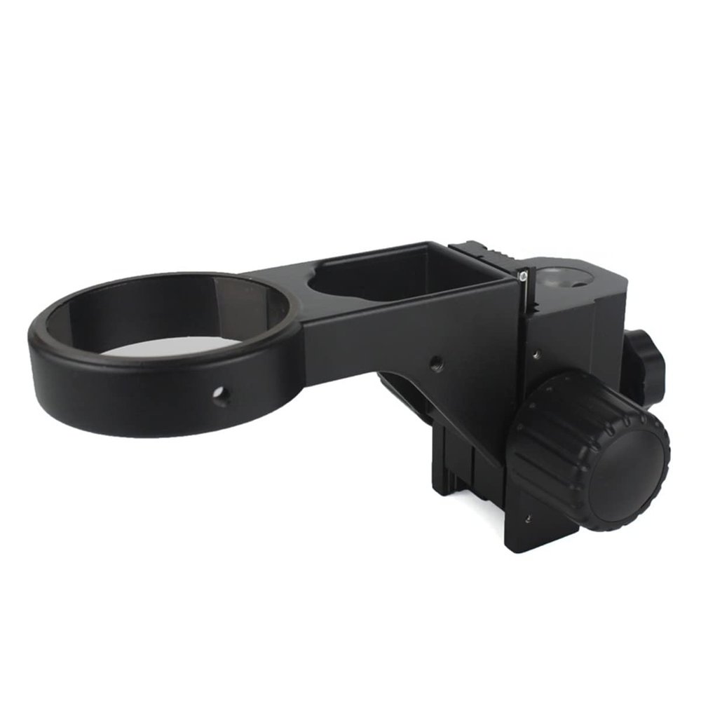 Lab Microscope Slides Diameter 25mm Zoom Stereo Microscopes, Adjustable 76mm Focusing Bracket Focusing Holder Microscope Parts (Color : Black)