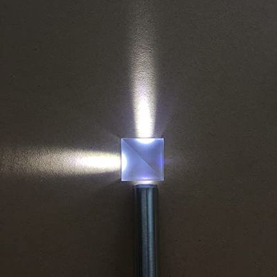 Beam Splitter Right-Angled Triangle Prism Cube Anti-Reflection Coating Applicable Wave Band 400-700nm, Split Ratio 5: 5, Semi-Reflective and Semi-Transparent Cube