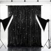 Eternal Beauty Black Sequin Backdrop, 8x10 Ft Halloween Glitter Background Curtains for Shimmer Photography Party Wedding Birthday Back Drop Decor view 3
