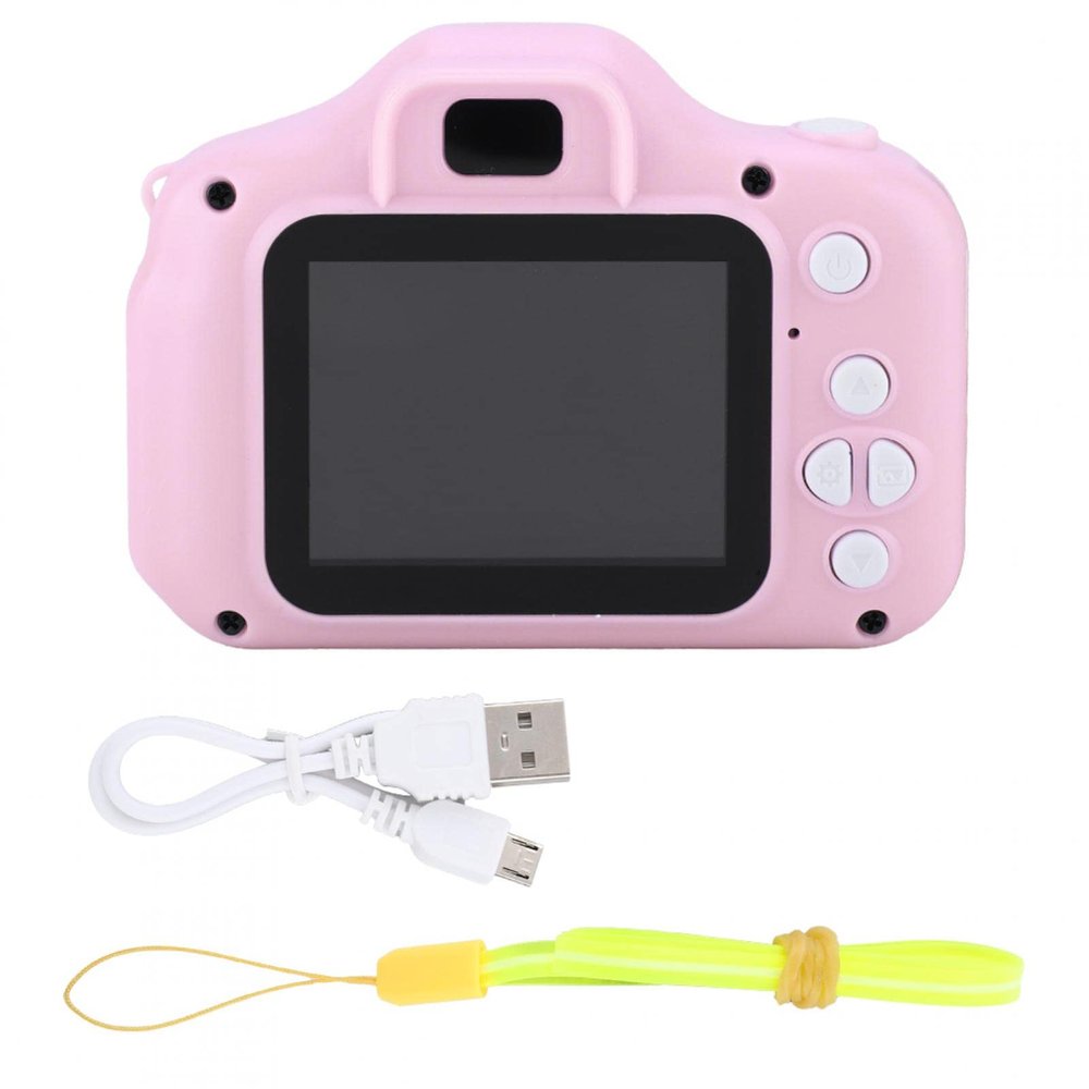 Mini Kids Video Camera, 2.0 inch Color Screen Digital Kids Camera 1080P Rechargeable Children's Camera with Lanyard Toy Gifts for Girls Boys Birthday Party(Pink)