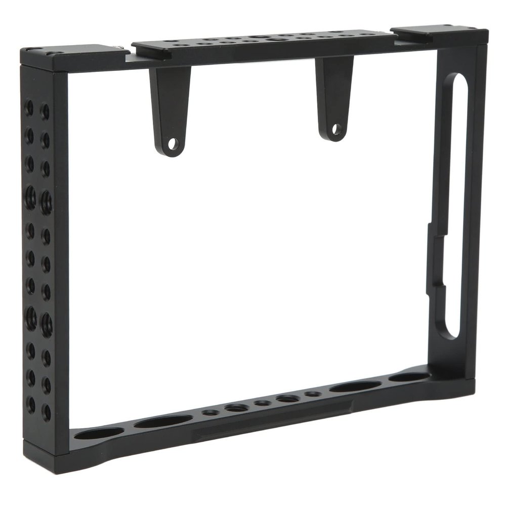 Hilitand Monitor Cage for FW759, Multi 1/4 3/8 Hole Cold Shoe Camera Monitor Cage, Aluminum Alloy, Black