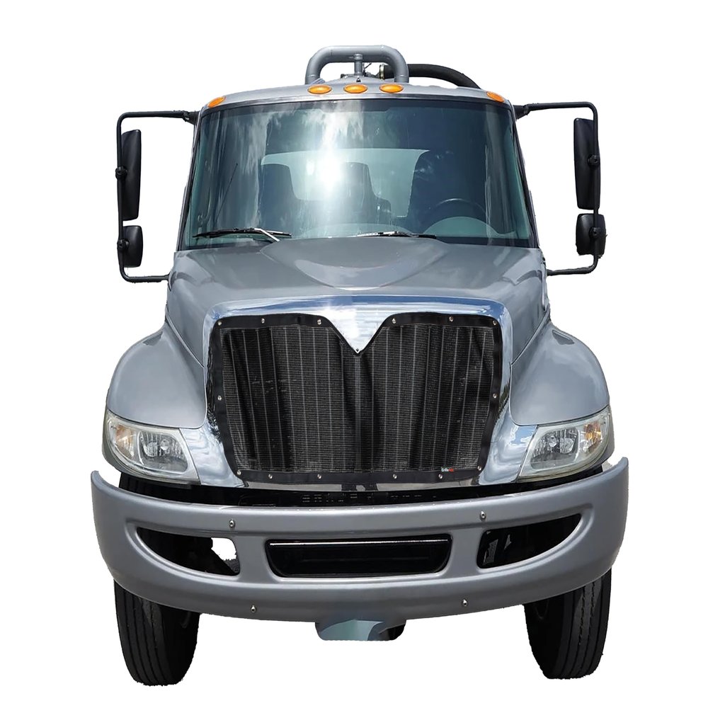 GrilleAdz Premium Black Mesh Bug Screen Fits International 4300/4400/8500/Durastar/MV Years: 2001-2022 (Includes Installation kit)