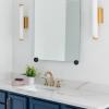 Round Glass Hanging Clips, 4 Pcs Mirror Clips, Frameless Glass Shelf Bracket Clamp Wall-Mounted, Aluminum Alloy Material, Black view 4