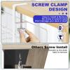 15.7 Under Desk Cable Management Tray, No Drill Steel Cable Tray Organizers, Wire Management Tray Cable Rack with Clamp Mount, Metal Under Desk Tray with Wire and Cord Organizer (White, 1 Pack) view 3
