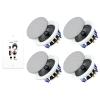 Herdio 5.25 Inch Bluetooth Ceiling Speakers Max Power 600W 2-Way Flush Mount Plus Wall Mount Amplifier Receiver Suitable for Home Theater Bathroom Living Room Kitchen Office(4 Speakers) view 1