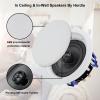 Herdio 5.25 Inch Bluetooth Ceiling Speakers Max Power 600W 2-Way Flush Mount Plus Wall Mount Amplifier Receiver Suitable for Home Theater Bathroom Living Room Kitchen Office(4 Speakers) view 2