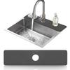 LOPNUR Cuttable Faucet Mat for Kitchen Sink, Long 24x5.5 Inch, Dark Grey view 1