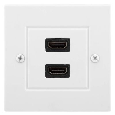2 Port White Port HD Output Wall Plate Panel for Hotel Home Office Building US Standard, HD Output Wall Plate, HD Output Wall Plate, 2 Port White Port HD Output Wall HD Output Wall plat