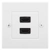 2 Port White Port HD Output Wall Plate Panel for Hotel Home Office Building US Standard, HD Output Wall Plate, HD Output Wall Plate, 2 Port White Port HD Output Wall HD Output Wall plat view 1
