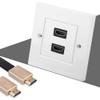 2 Port White Port HD Output Wall Plate Panel for Hotel Home Office Building US Standard, HD Output Wall Plate, HD Output Wall Plate, 2 Port White Port HD Output Wall HD Output Wall plat view 3