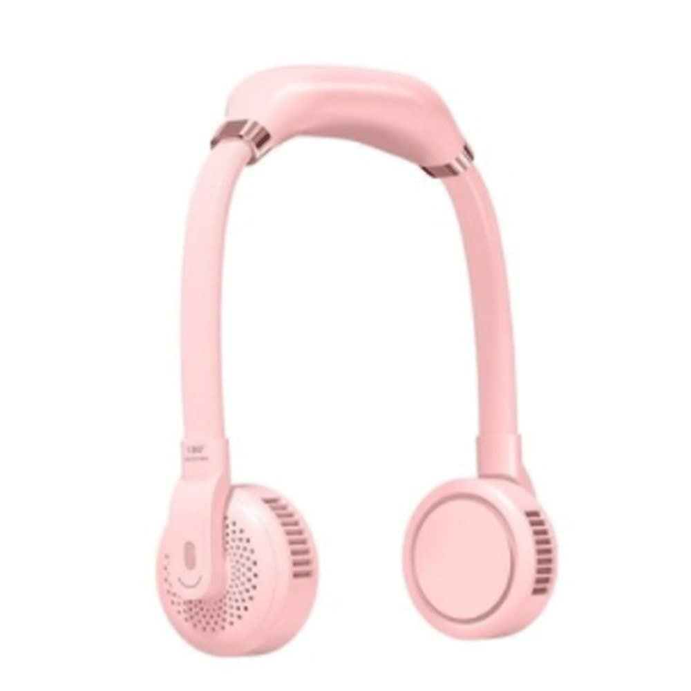 Sxdthy Portable Neck Fan, Personal Neck Fan, 360Adjustable Bladeless Neck Fan, USB Rechargeable, Leafless Hanging Neck Fan, for Women, Men, Office, Travel, Outdoor (Color : Pink)