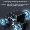 ASHATA Bluetooth Computer Speakers,Compact Computer Speaker with Subwoofer,Desktop Multimedia Speaker Deep Bass 2.1 Channel,with Blue Ambient Light,for Wedding Party(Black) view 2