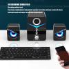 ASHATA Bluetooth Computer Speakers,Compact Computer Speaker with Subwoofer,Desktop Multimedia Speaker Deep Bass 2.1 Channel,with Blue Ambient Light,for Wedding Party(Black) view 3