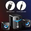ASHATA Bluetooth Computer Speakers,Compact Computer Speaker with Subwoofer,Desktop Multimedia Speaker Deep Bass 2.1 Channel,with Blue Ambient Light,for Wedding Party(Black) view 4