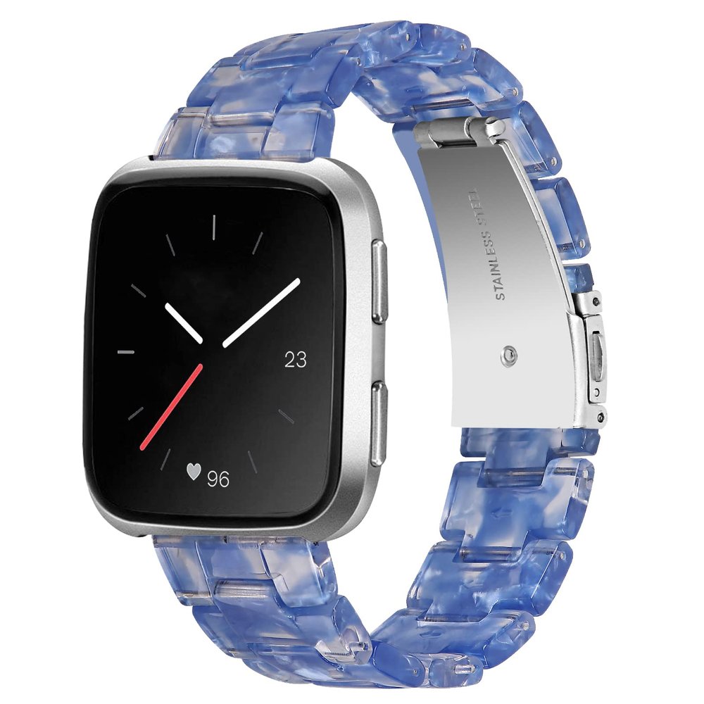 Gimuk Compatible with Fitbit Versa 2 Strap for Women Men, Adjustable Metal Stainless Steel Replacement Strap Wristband Resin Band Bracelet for Fitbit Versa/Versa 2/Versa Lite/Versa SE (Dark Blue)