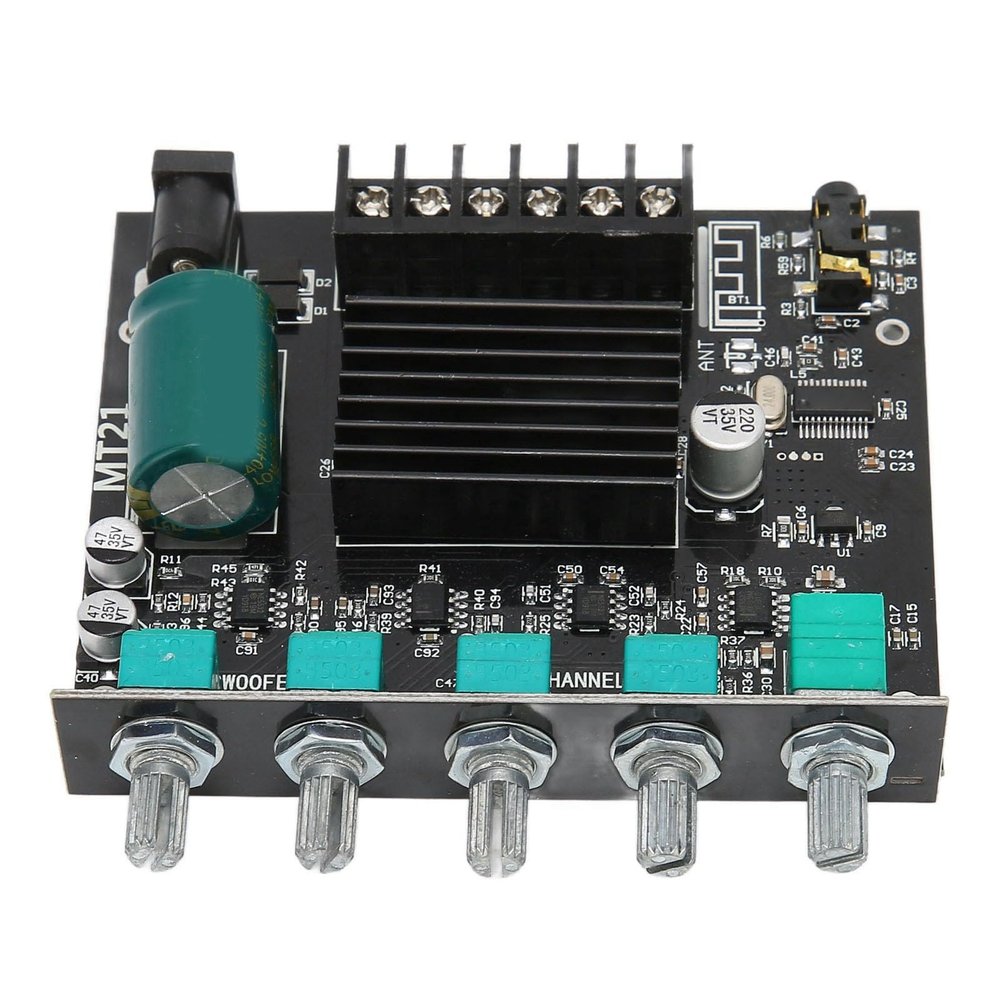 2 x 50W 2.1 Channel Power Amplifier Board, DC12 to 24V AUX BT5.0 Audio Stereo AMP Board, 15 to 100W Digital Power Amplifier Board for Speaker Home Sound System DIY