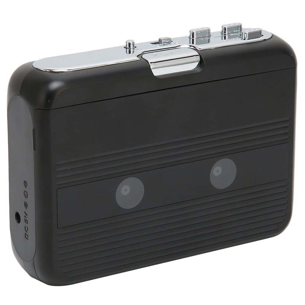 Portable Cassette Player, Bluetooth Tape Player FM Radio Stereo Cassette Tape Player/Recorder with Headphone, Auto Reverse Function(Black)